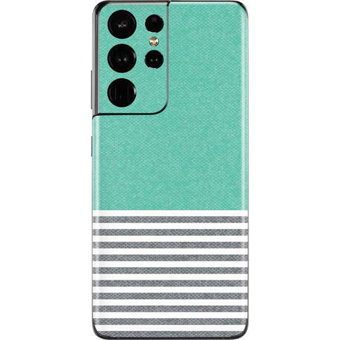 Teal and Grey Stripes Galaxy S21 Ultra 5G Skin