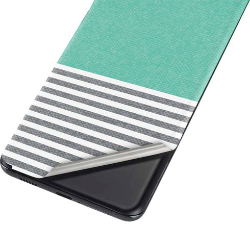 Teal and Grey Stripes Galaxy S21 Ultra 5G Skin