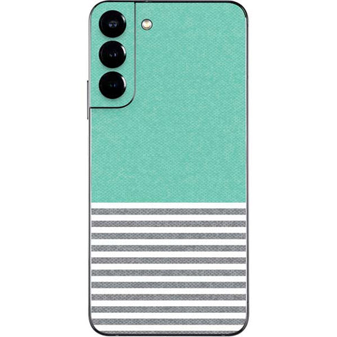 Teal and Grey Stripes Galaxy S22 Plus Skin