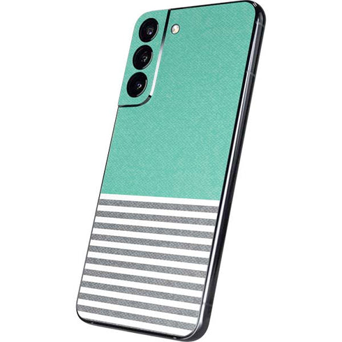Teal and Grey Stripes Galaxy S22 Plus Skin