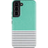 Teal and Grey Stripes Galaxy S22 Pro Case