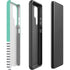 Teal and Grey Stripes Galaxy S22 Ultra Pro Case