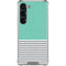 Teal and Grey Stripes Galaxy S23 Clear Case