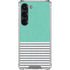 Teal and Grey Stripes Galaxy S23 Clear Case