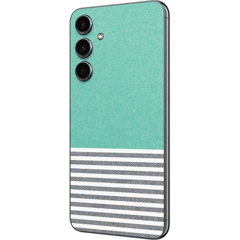 Teal and Grey Stripes Galaxy S23 FE Skin