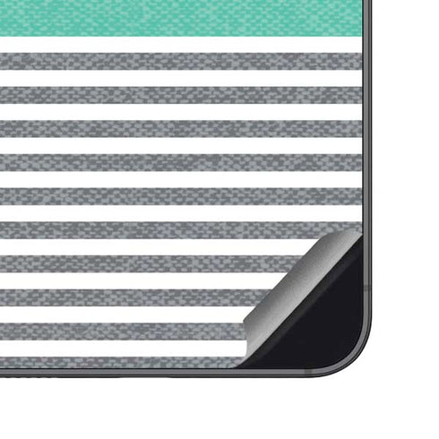 Teal and Grey Stripes Galaxy S23 FE Skin