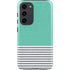 Teal and Grey Stripes Galaxy S23 Plus Pro Case