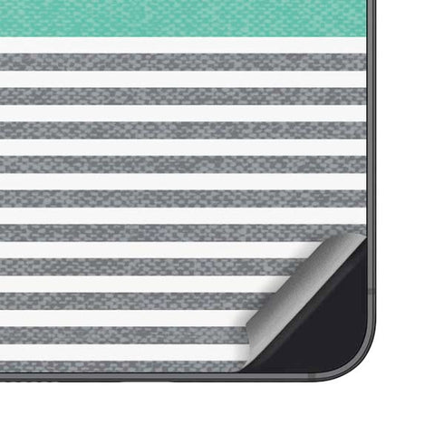Teal and Grey Stripes Galaxy S23 Plus Skin