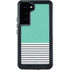 Teal and Grey Stripes Galaxy S23 Plus Waterproof Case