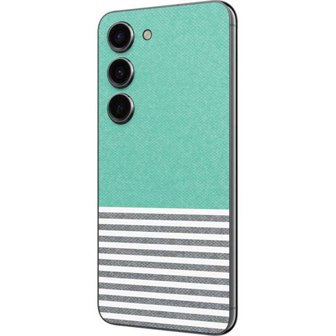Teal and Grey Stripes Galaxy S23 Skin