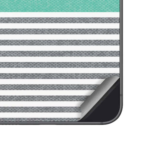 Teal and Grey Stripes Galaxy S23 Skin