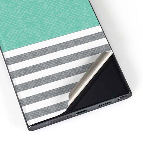 Teal and Grey Stripes Galaxy S23 Ultra Skin