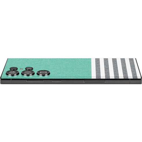 Teal and Grey Stripes Galaxy S23 Ultra Skin
