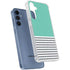 Teal and Grey Stripes Galaxy S24 Clear Case