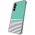 Teal and Grey Stripes Galaxy S24 Plus Clear Case