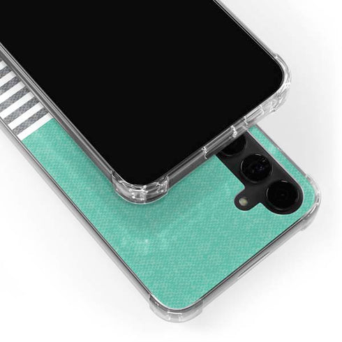 Teal and Grey Stripes Galaxy S24 Plus Clear Case