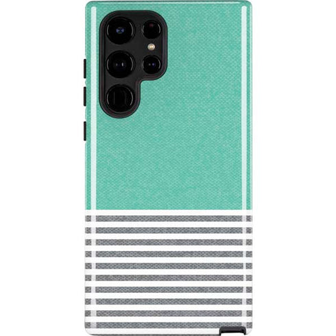Teal and Grey Stripes Galaxy S24 Ultra Impact Case