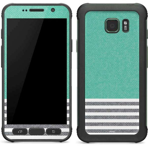 Teal and Grey Stripes Galaxy S7 Active Skin