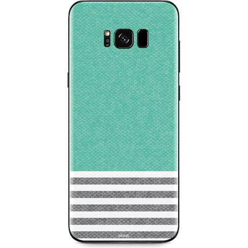Teal and Grey Stripes Galaxy S8 Skin