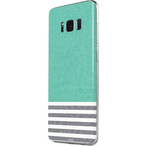 Teal and Grey Stripes Galaxy S8 Skin