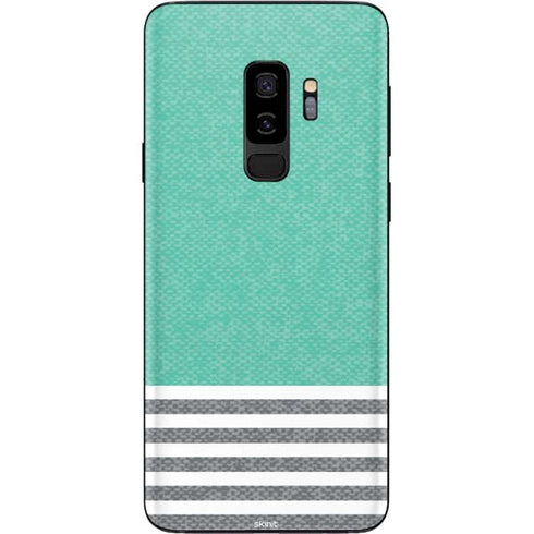 Teal and Grey Stripes Galaxy S9 Plus Skin