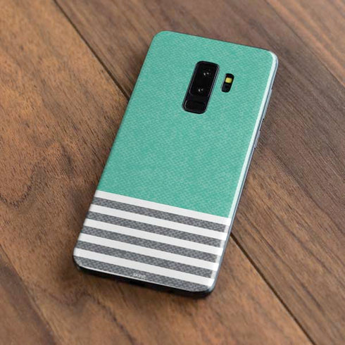 Teal and Grey Stripes Galaxy S9 Plus Skin