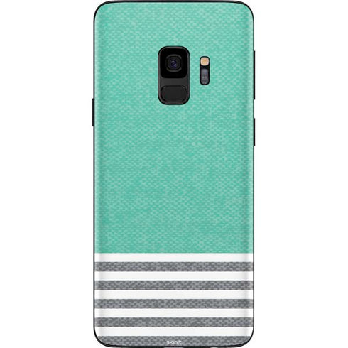 Teal and Grey Stripes Galaxy S9 Skin