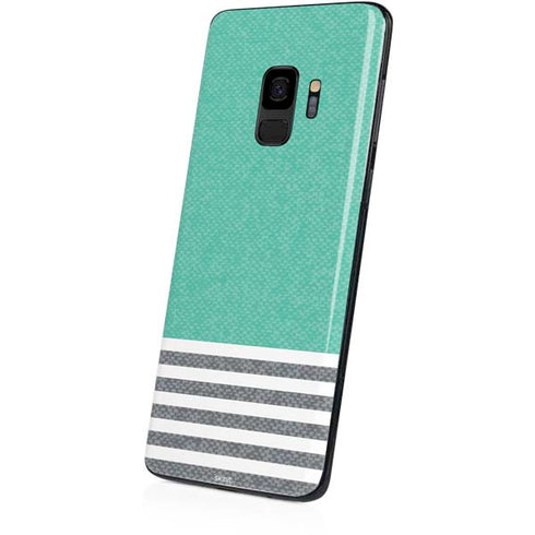 Teal and Grey Stripes Galaxy S9 Skin