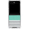 Teal and Grey Stripes Galaxy Z Flip5 5G Clear Case
