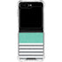 Teal and Grey Stripes Galaxy Z Flip5 5G Clear Case