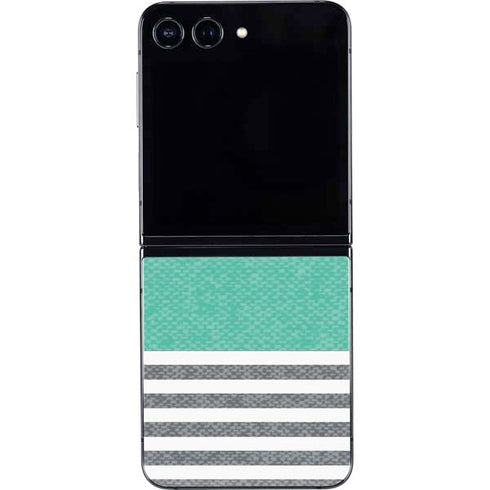 Teal and Grey Stripes Galaxy Z Flip5 5G Skin