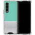 Teal and Grey Stripes Galaxy Z Fold4 5G Clear Case