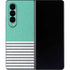 Teal and Grey Stripes Galaxy Z Fold4 5G Skin