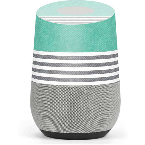 Teal and Grey Stripes Google Home Skin