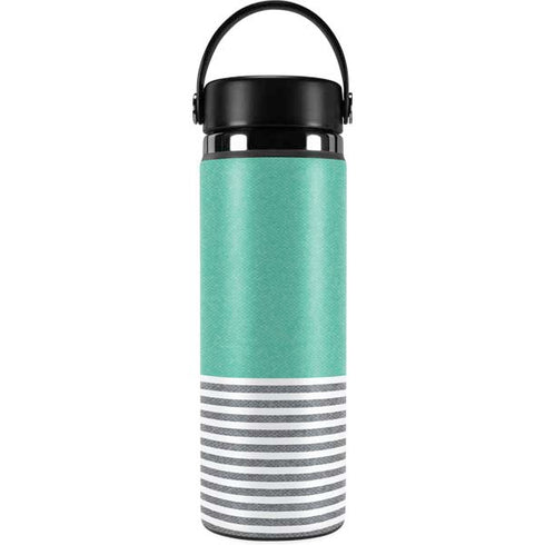 Teal and Grey Stripes Hydro Flask 20oz Wide Mouth Skin