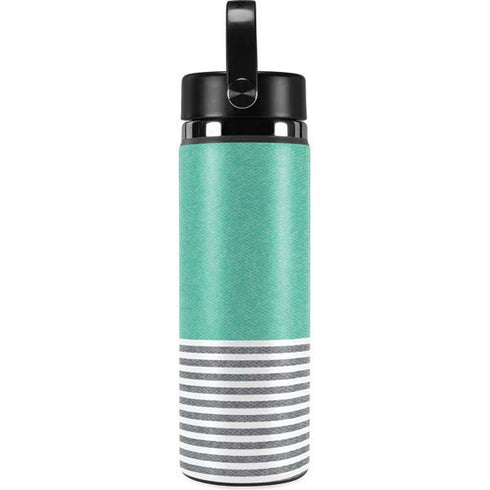 Teal and Grey Stripes Hydro Flask 20oz Wide Mouth Skin