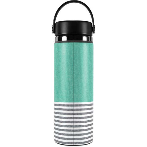 Teal and Grey Stripes Hydro Flask 20oz Wide Mouth Skin
