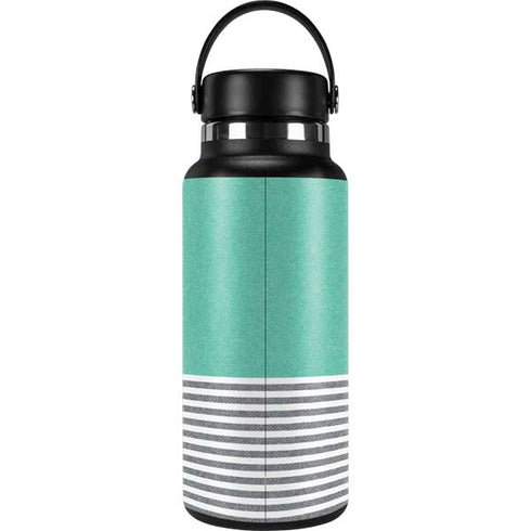 Teal and Grey Stripes Hydro Flask 32oz Wide Mouth Skin