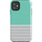 Teal and Grey Stripes iPhone 11 Impact Case