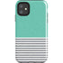 Teal and Grey Stripes iPhone 11 Impact Case