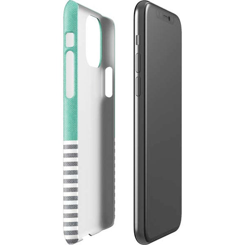 Teal and Grey Stripes iPhone 11 Pro Lite Case
