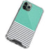 Teal and Grey Stripes iPhone 11 Pro Max Clear Case