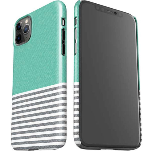 Teal and Grey Stripes iPhone 11 Pro Max Lite Case