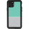 Teal and Grey Stripes iPhone 11 Pro Max Waterproof Case