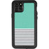 Teal and Grey Stripes iPhone 11 Pro Max Waterproof Case