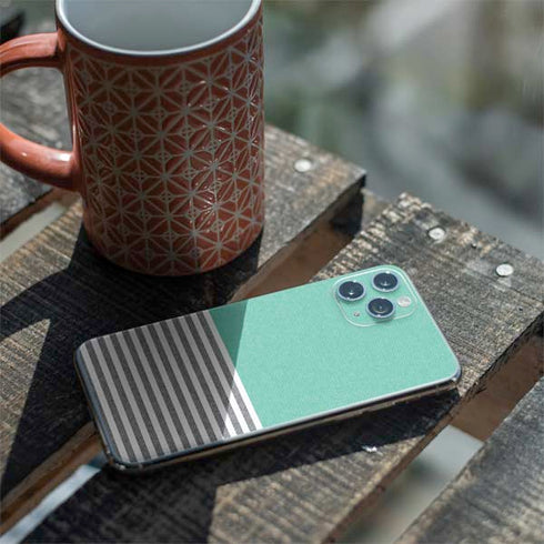 Teal and Grey Stripes iPhone 11 Pro Skin