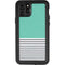 Teal and Grey Stripes iPhone 11 Pro Waterproof Case