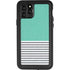 Teal and Grey Stripes iPhone 11 Pro Waterproof Case