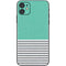 Teal and Grey Stripes iPhone 11 Skin
