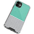 Teal and Grey Stripes iPhone 12 Clear Case